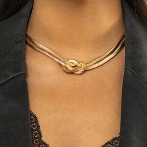 Gold Knotted Chain Necklace